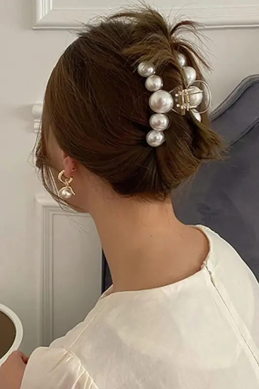 Kadın Pearly Inci Mandal Toka - KREM - C&E DESIGN