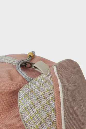 Kadın Pembe El Yapımı Sırt Çantası-Pembe - 2