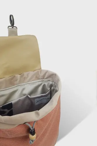 Kadın Pembe Geometrik El Yapımı Sırt Çantası-PembeGeometrik - 4