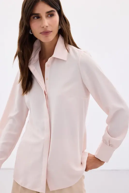 Kadın Pembe Gömlek-PUDRA - 2