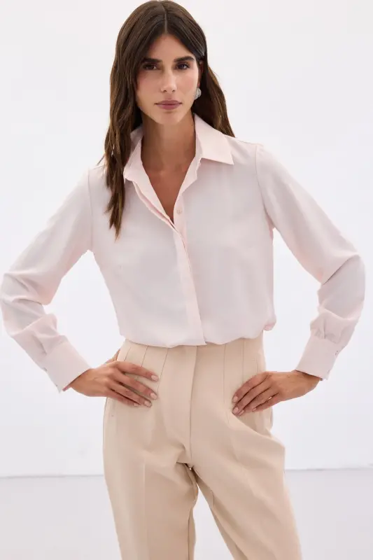 Kadın Pembe Gömlek-PUDRA - 3