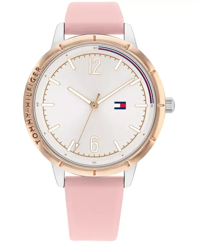 Women's Pink Silicone Strap Watch 38mm - 1