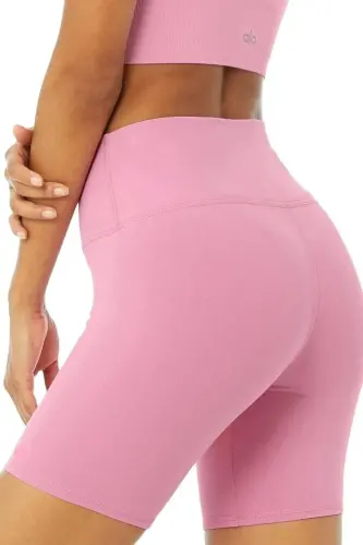 Kadın Pembe Yüksek Bel Toparlayıcı Şort Tayt-Pembe 