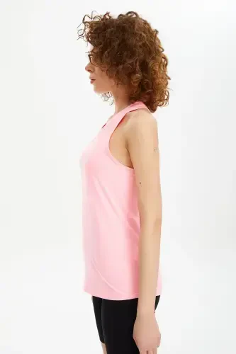 Kadın Pembe Yumuşak Dokulu Hızlı Kuruyan Performans Atlet 0539 - 3