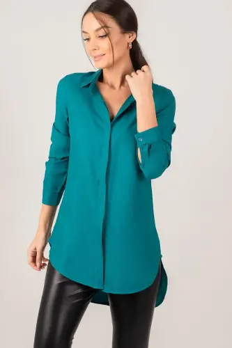 Kadın Petrol Tunik Gömlek ARM-19Y001003-PETROL 