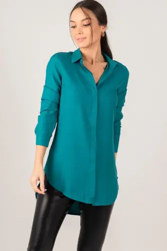 Kadın Petrol Tunik Gömlek ARM-19Y001003-PETROL - ARMONIKA (1)