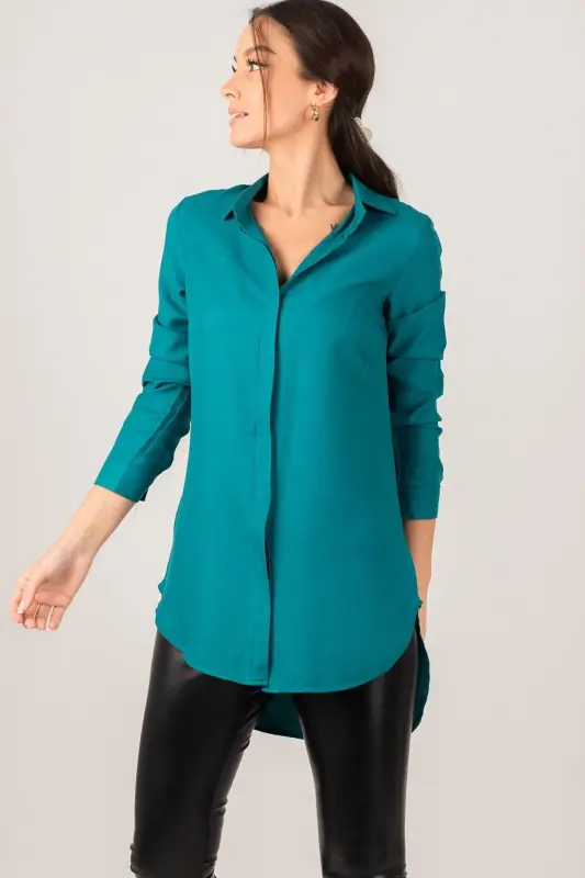 Kadın Petrol Tunik Gömlek ARM-19Y001003-PETROL - 3