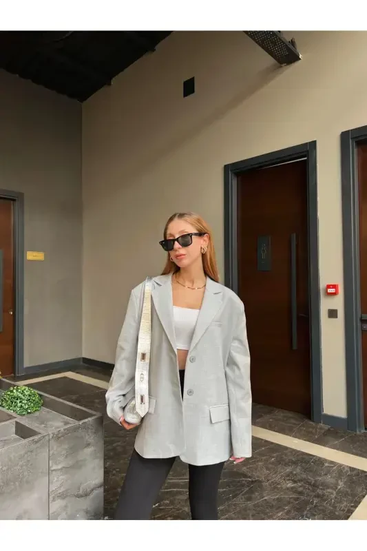 Kadın Poliviskon Oversize Ceket - LADY PIXIE