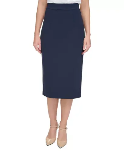 Women's Ponte Pencil Midi Skirt - Midnight 