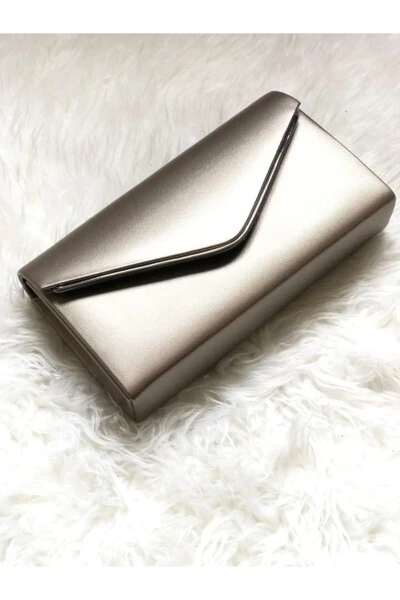 Kadın Portföy Platin Rengi Çanta-PLATİN - Modazone