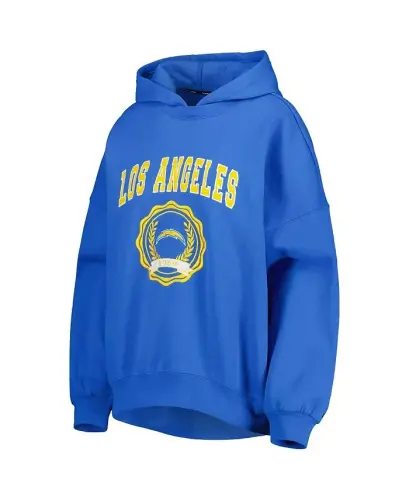 Women's Powder Blue Los Angeles Chargers Becca Drop Shoulder Pullover Hoodie - Powder Blue - 4