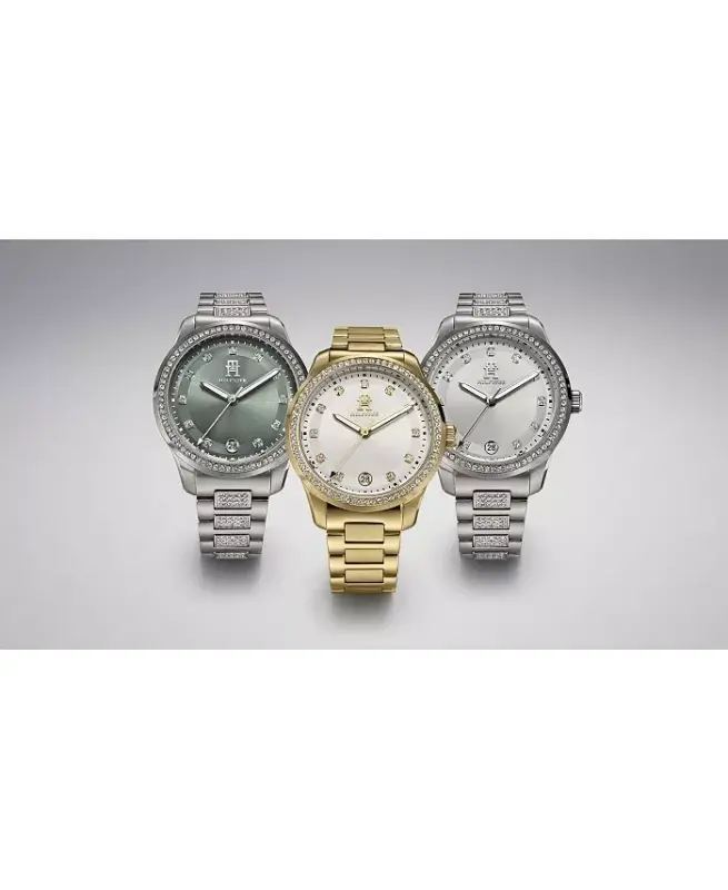 Women's Quartz Silver-Tone Stainless Steel with Crystals Bracelet Watch 36mm - Silver and Crystals - 2