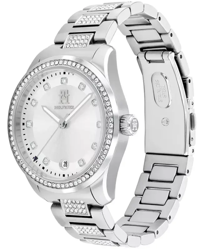 Women's Quartz Silver-Tone Stainless Steel with Crystals Bracelet Watch 36mm - TOMMY HILFIGER
