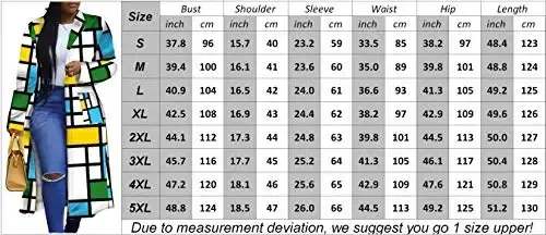 Women's Colored Geo Turn Down Collar Trench Coat Colorful Outerwear Cardigan Long Blazer Jacket - 2