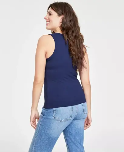 Kadın Ribanalı Yüksek Yakalı Atlet, Modazone için Yaratıldı - Korkusuz Mavi - ON 34TH (1)