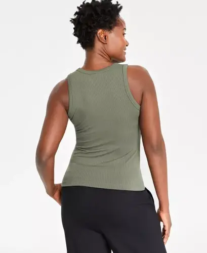 Women's Ribbed High-Neck Tank Top, Created for Modazone-Palmetto - 2