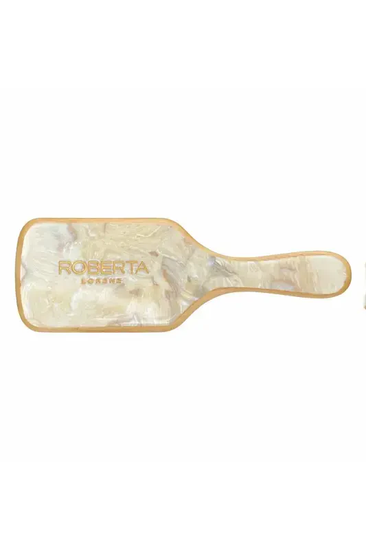 Kadın Roberta lorenz Yazılı Asetat Bambu Saç Tarağı-Bej - ROBERTA LORENZ