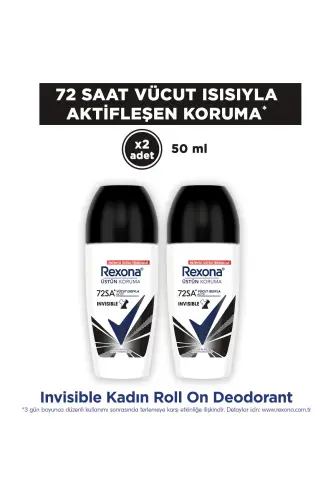 Kadın Roll On Deodorant Invisible On Black + White Clothes 50 ml x2 Adet - 1