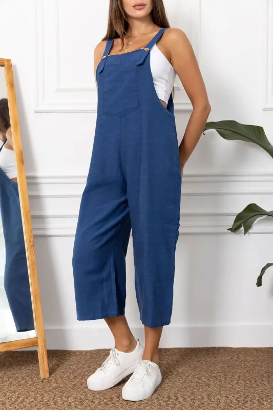 Kadın Saks Bahçıvan Tulum ARM-20K001117-Saks - ARMONIKA