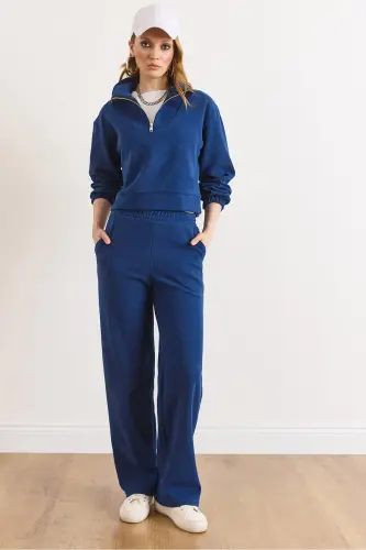 Kadın Saks Mavi Alt Üst Polo Yaka Selanik Takım TKM-19000324-Saks Mavi - 1