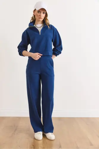 Kadın Saks Mavi Alt Üst Polo Yaka Selanik Takım TKM-19000324-Saks Mavi - 4