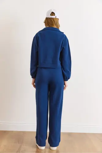 Kadın Saks Mavi Alt Üst Polo Yaka Selanik Takım TKM-19000324-Saks Mavi - 5