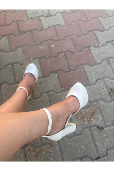 Kadın Sedef Kırık Beyaz Renk 12 Cm Platform Topuklu Abiye Gelin Ayakkabısı - SEDEF - 2