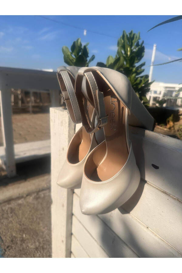 Kadın Sedef Kırık Beyaz Renk 12 Cm Platform Topuklu Abiye Gelin Ayakkabısı - SEDEF - 5