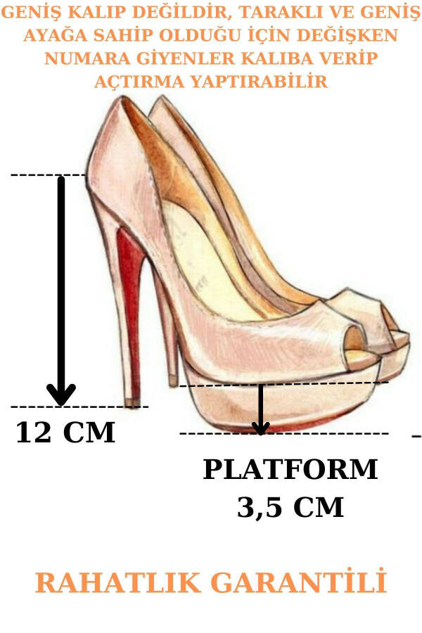 Kadın Sedef Kırık Beyaz Renk 12 Cm Platform Topuklu Abiye Gelin Ayakkabısı - SEDEF - 7