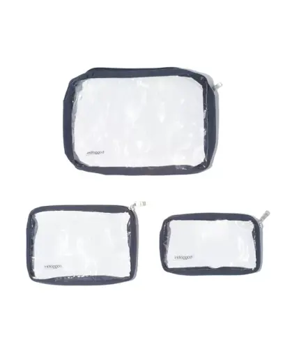 Women's Clear Travel Pouches, Set of 3 - BAGGALLINI (1)
