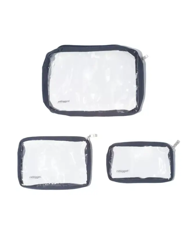 Clear Travel Pouches - French Navy - 2
