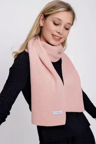Kadın Selanik Triko Atkı Pudra 22wk271-Pudra - CHUBA (1)