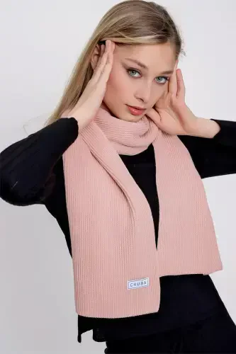 Kadın Selanik Triko Atkı Pudra 22wk271-Pudra - 3