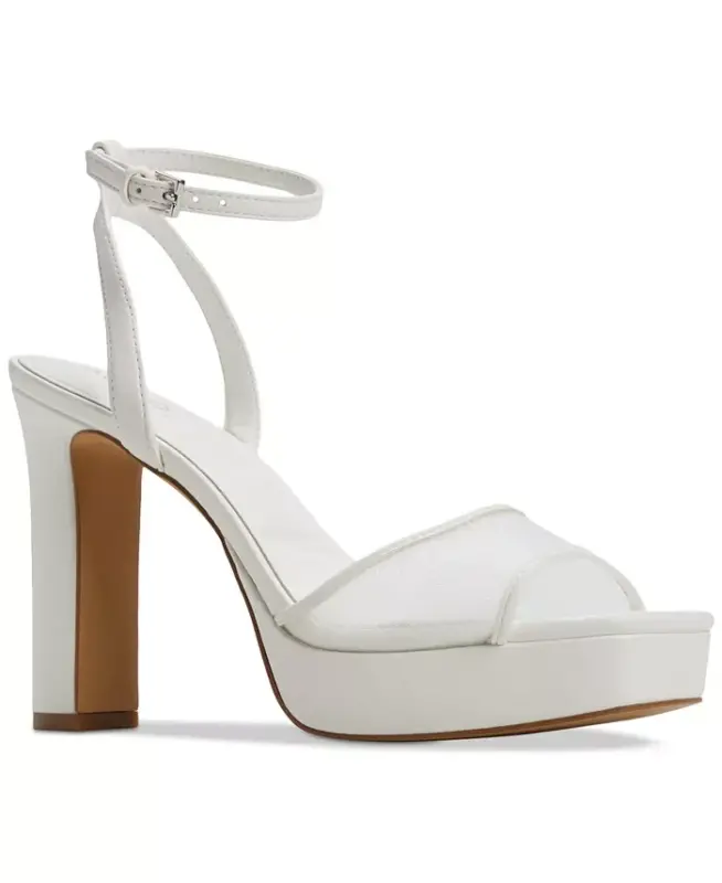 Women's Chicglimmer Two-Piece Plaform Dress Sandals - White Mesh - 1