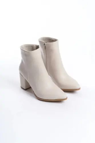 kadın sivir burunlu bot-bej - 3