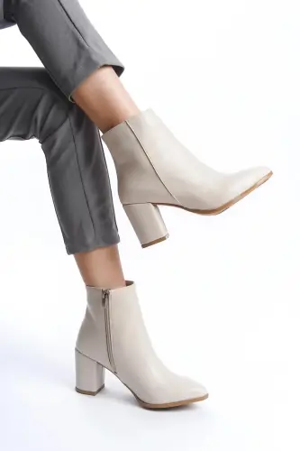 kadın sivir burunlu bot-bej 