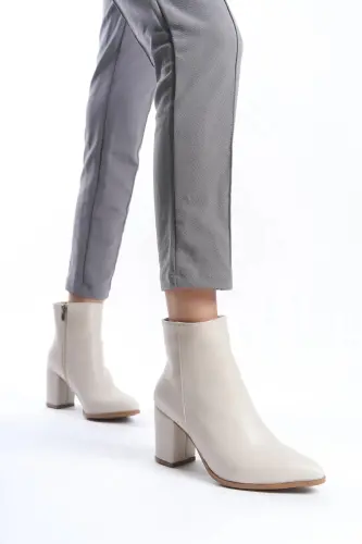 kadın sivir burunlu bot-bej - TAF (1)