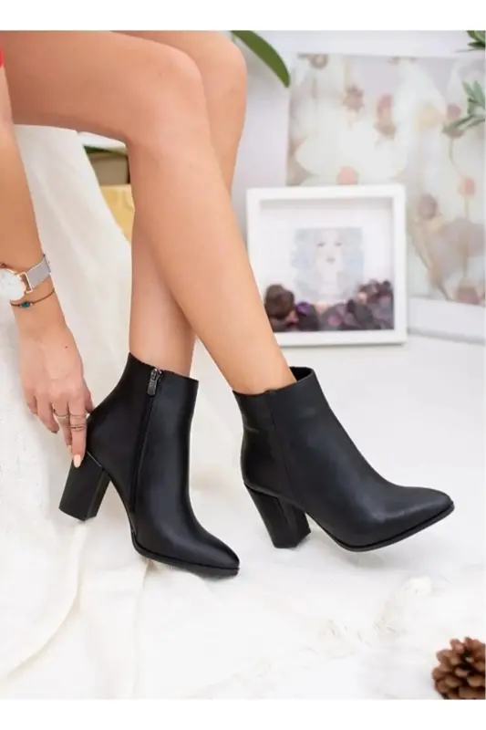 kadın sivir burunlu bot-siyah - TAF