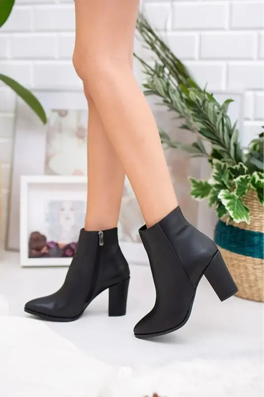 kadın sivir burunlu bot-siyah - 2