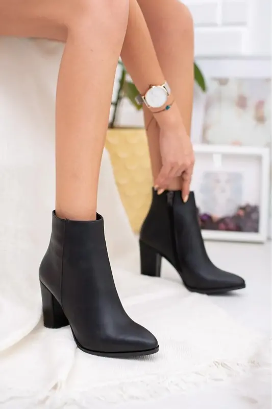 kadın sivir burunlu bot-siyah - 3