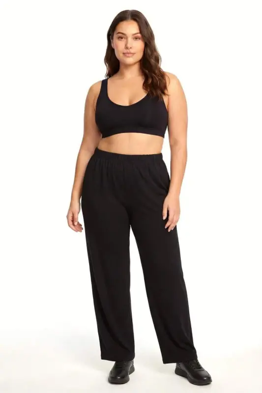 Kadın Siyah Büyük Beden Pijama Altı - BÜYÜKBEDENIZ