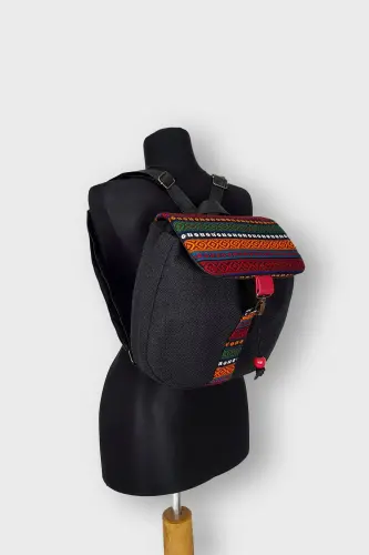 Kadın Siyah Büzgülü Sırt Çantası Ksırt04-Siyah - AYŞE TEYZE'NIN ÇANTALARI (1)