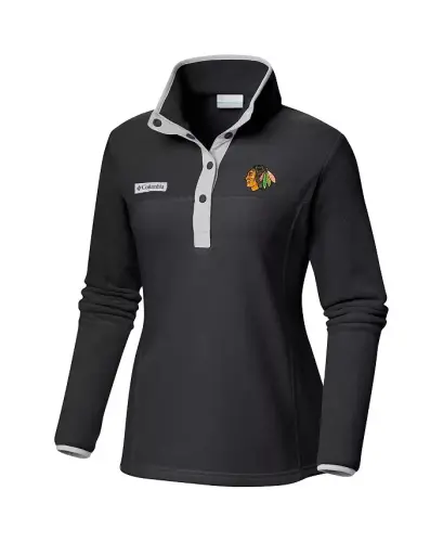 Kadın Siyah Chicago Blackhawks Benton Springs Yarım Çıtçıtlı Ceket-Siyah - 6