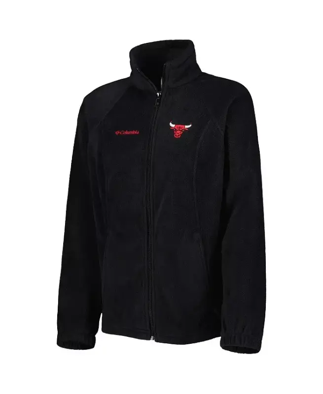 Women's Black Chicago Bulls Benton Springs Raglan Full-Zip Jacket-Black - 3