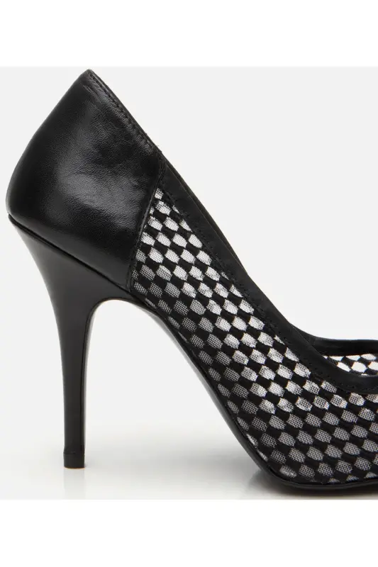Kadın Siyah Fileli Stiletto - 6