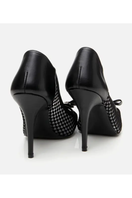 Kadın Siyah Fileli Stiletto - 7