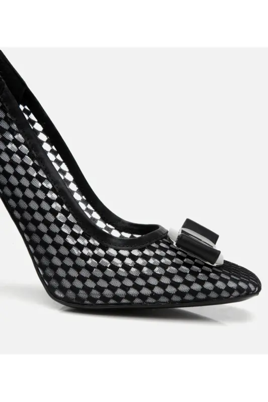 Kadın Siyah Fileli Stiletto - 8