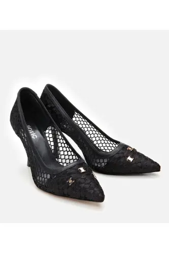 Kadın Siyah Fileli Stiletto - 2