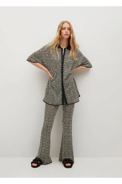 Kadın Siyah Leopar Desenli Hırka - MANGO (1)