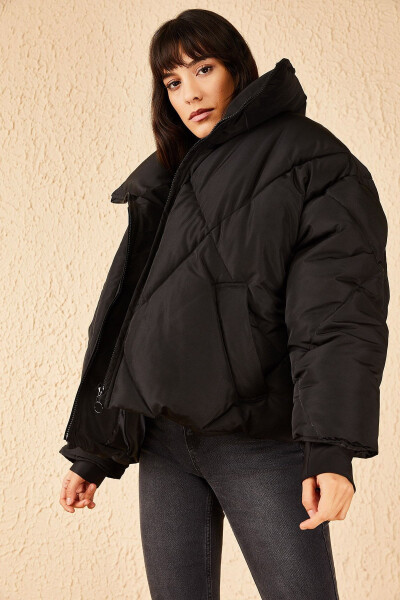 Kadın Oversize Şişme Mont 10191065 - Siyah - 13